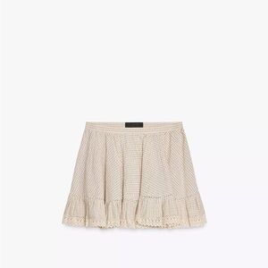 Zara Beige Checkered Skirt